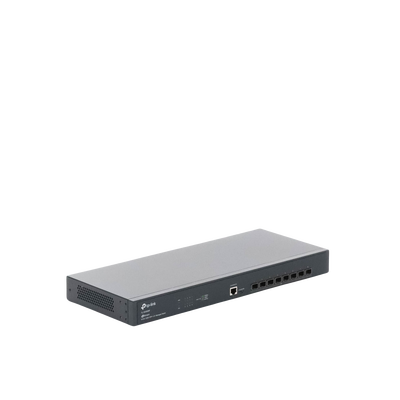 Switch Fibra Óptica L2+ Omada / 8 Puertos SFP+ 10G / 2 Puertos Consola (RJ45 y micro-USB) / Administración Centralizada Omada o Stand-Alone / Multicast IGMP / Calidad de Servicio / Montaje en Rack / Silencioso (sin ventiladores)