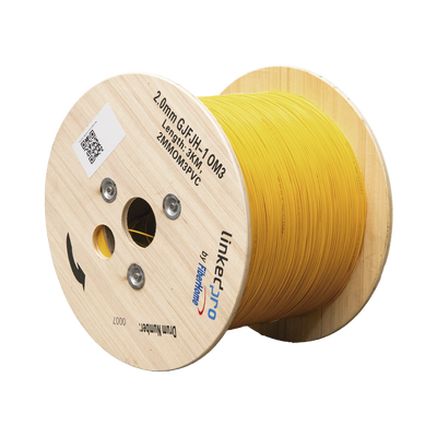 Fibra Óptica Multimodo OM3 2 mm Simplex Tight Buffer (900 micras), Precio Por Metro, (Hasta 2000 Metros en un Solo Tramo de Cable)