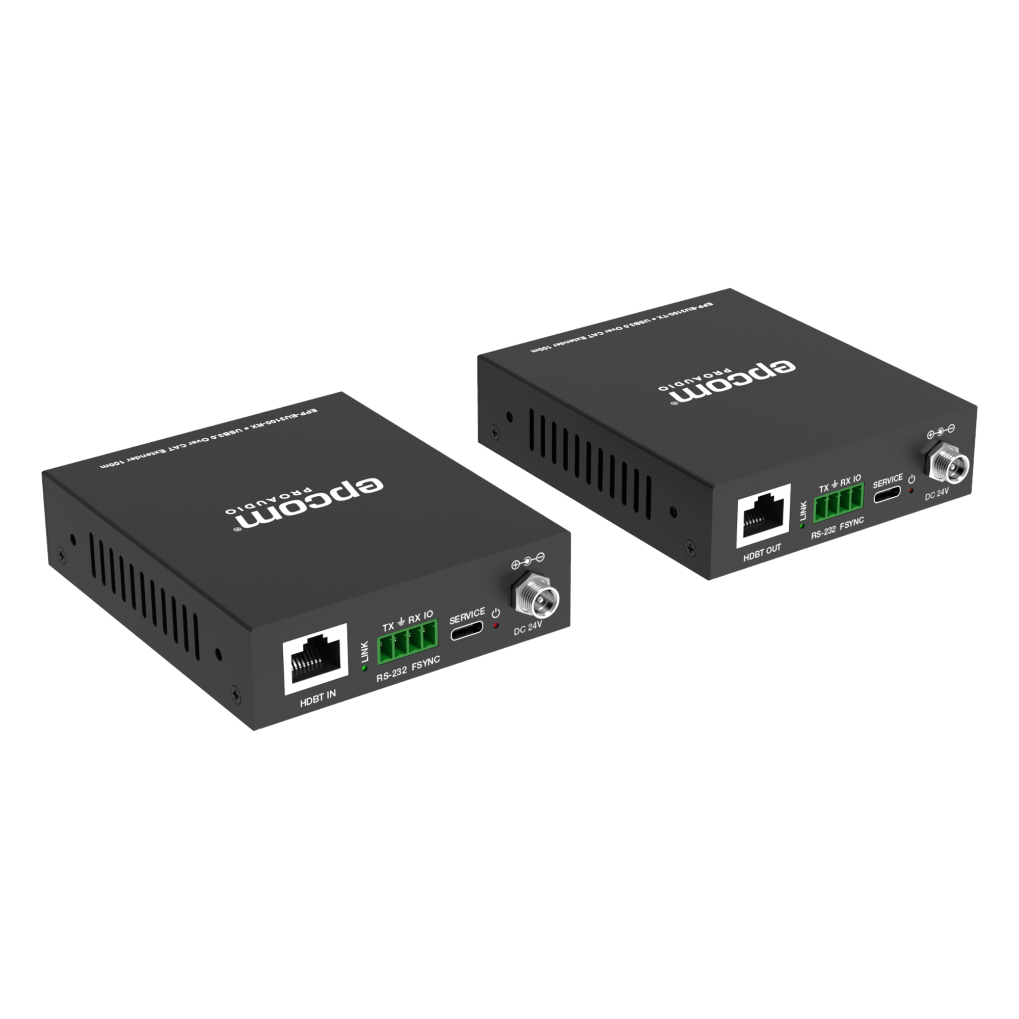 Extensor USB 3.0 | Hasta 100 m por CAT6a | PoC Bidireccional 24 Vcc | RS-232 | 4x USB-A — EPCOM TITANIUM · SKU EPP-EU3100
