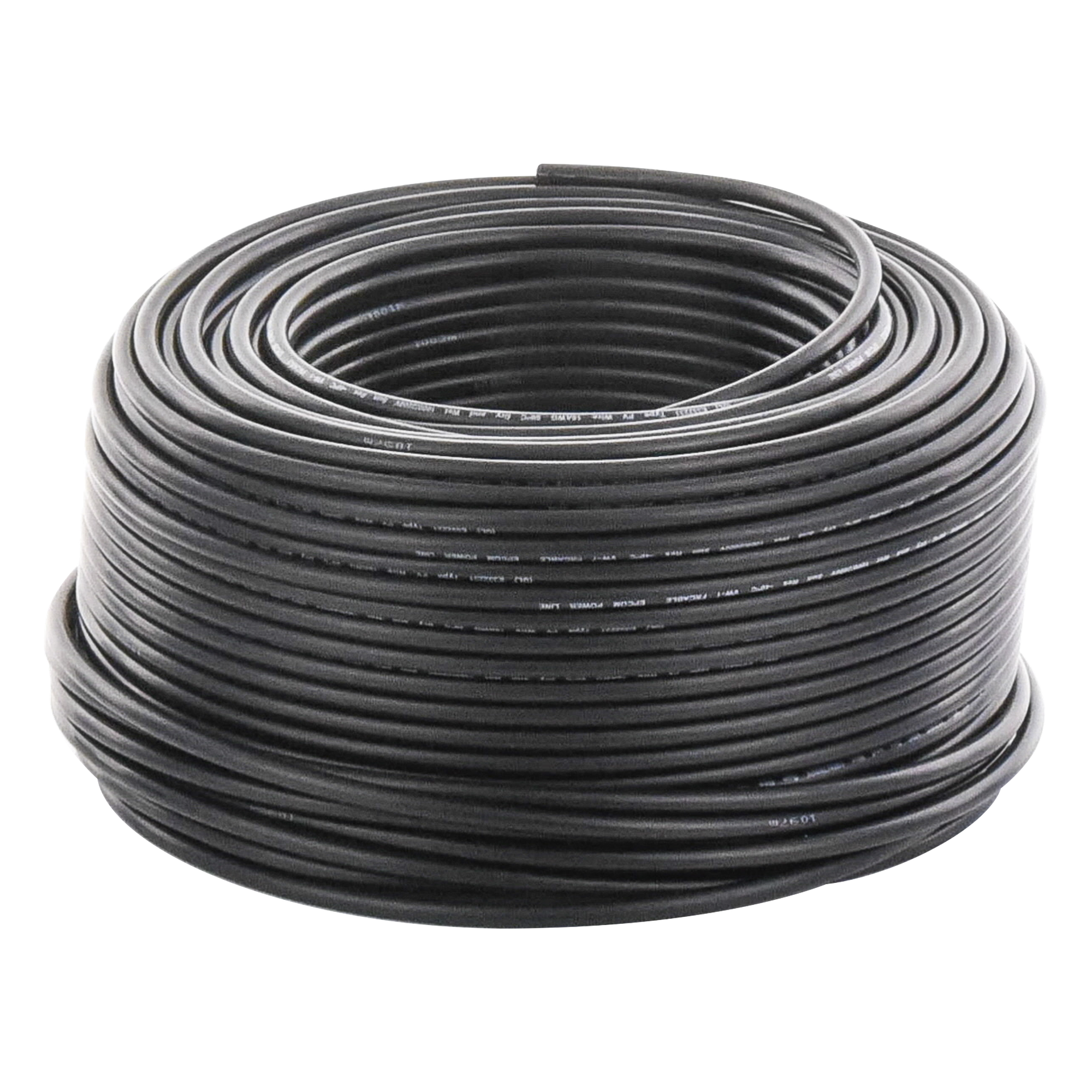 Cable Fotovoltaico Negro / 6mm² (10AWG) / Material COBRE / 2000V / Rollo de 100m — EPCOM POWERLINE · SKU CBL-PV-10B/100