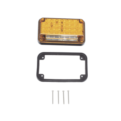 Luz de Advertencia de 7X4", Color Ambar, Con Luz de Trabajo, Ideal para Ambulancias