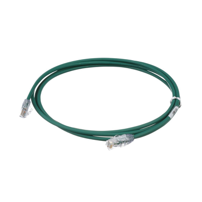 Cable de Parcheo UTP Cat6A, CM/LSZH, Diámetro Reducido (28AWG), Color Verde, 2.13 Metros (7 Pies)