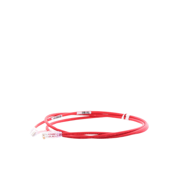 Cable de Parcheo UTP Cat6A, CM/LSZH, Diámetro Reducido (28AWG), Color Rojo, 1.52 Metros (5 Pies)