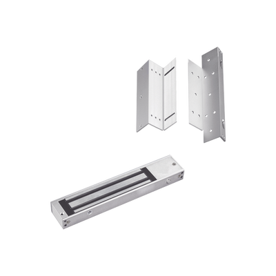 Kit para control de acceso incluye Chapa magnética de 600Lbs / Montajes L y Z  — ACCESSPRO · SKU MAG600NLEDK