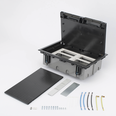Caja Para Instalación en Piso Falso para Voz, Datos o Contactos Eléctricos / Capacidad para 6 Módulos / Espacio Embellecedor en la Tapa / Profundidad Ajustable de 90 a 120 mm (3.54 a 4.72 pulgadas) / Los Módulos se Adquieren Aparte / (SF610/14CY)
