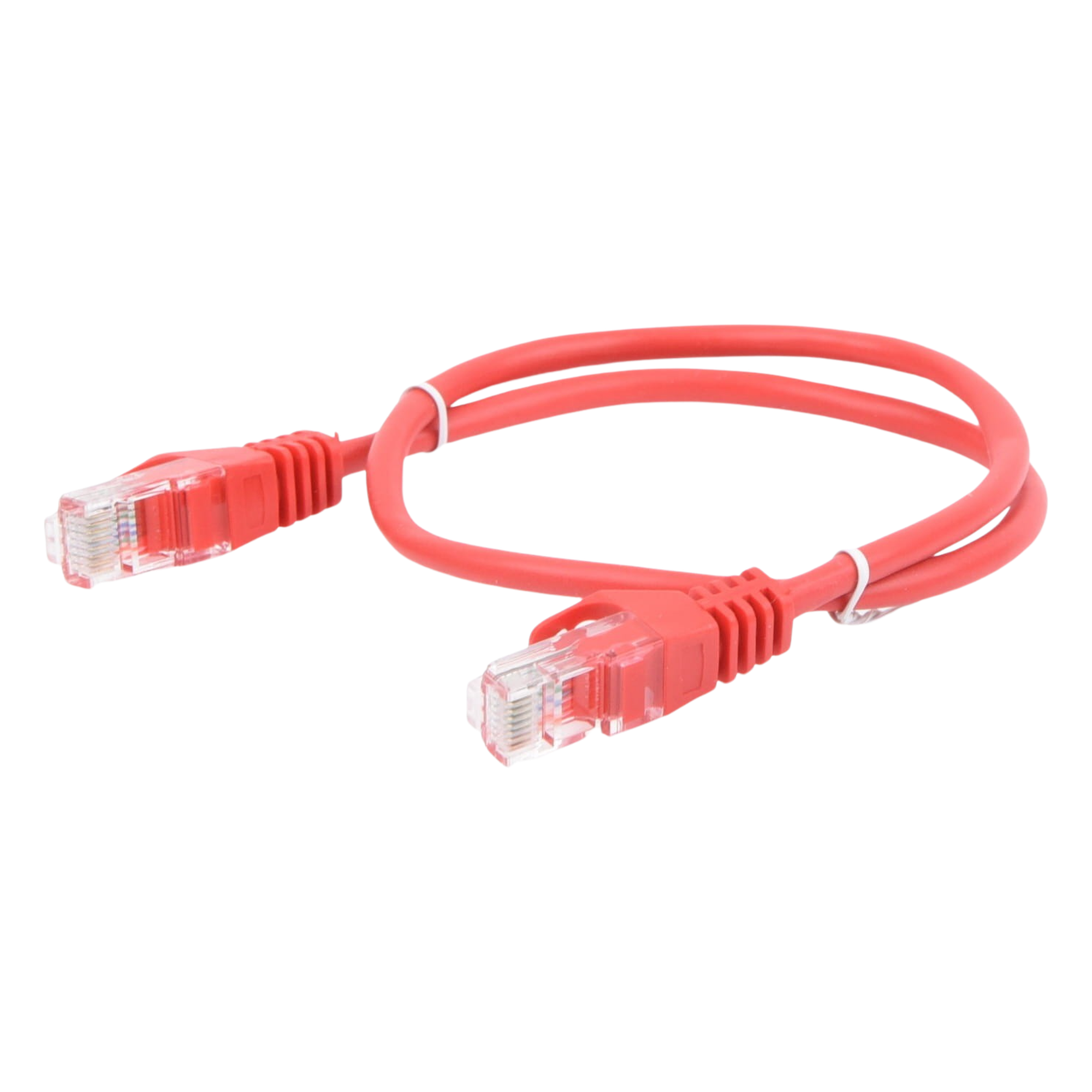 Cable de Parcheo UTP Cat5e / 0.5 m (1.64 ft) / 110 Mbps / RJ45 Dorado / Rojo