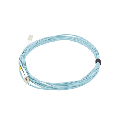 Jumper de Fibra Óptica Multimodo 50/125 XGLO OM3, LC-LC Duplex, OFNR, Color Aqua, 7 Metros (22.97 Pies)