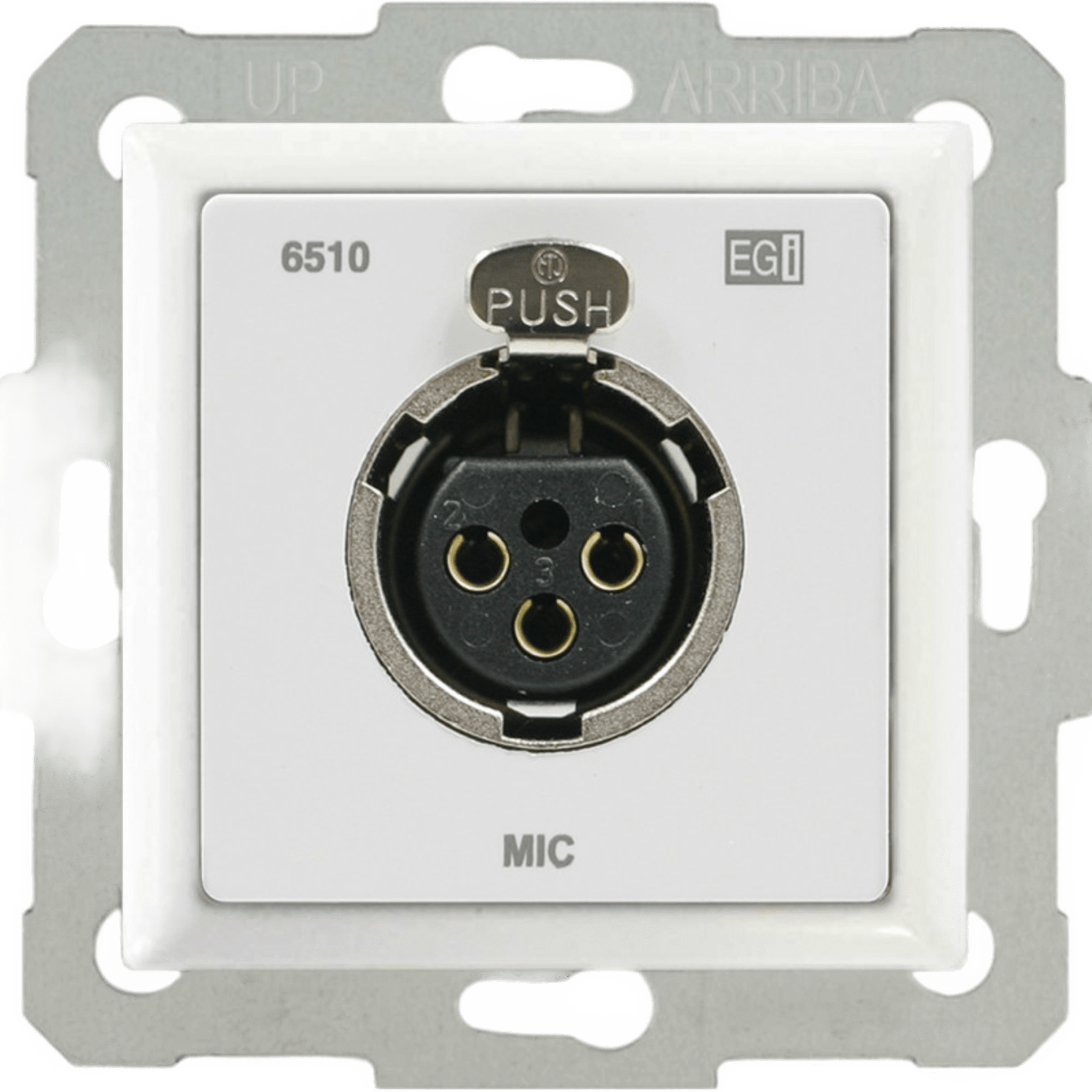 CONEXIÓN CAJA 60 MM. XLR HEMBRA DE PARED. BLANCO.