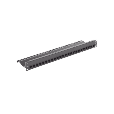 Patch Panel Z-Max de 24 Puertos, Blindado, Precargado con Jacks Categoría 6A, Plano, 1UR