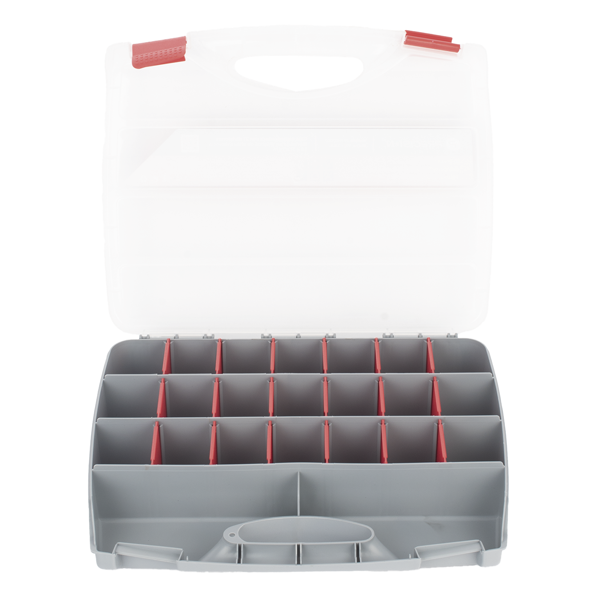 Caja Organizadora con 21 Divisiones Fabricada en Plástico de Alta Resistencia de 38x31x7 cm.