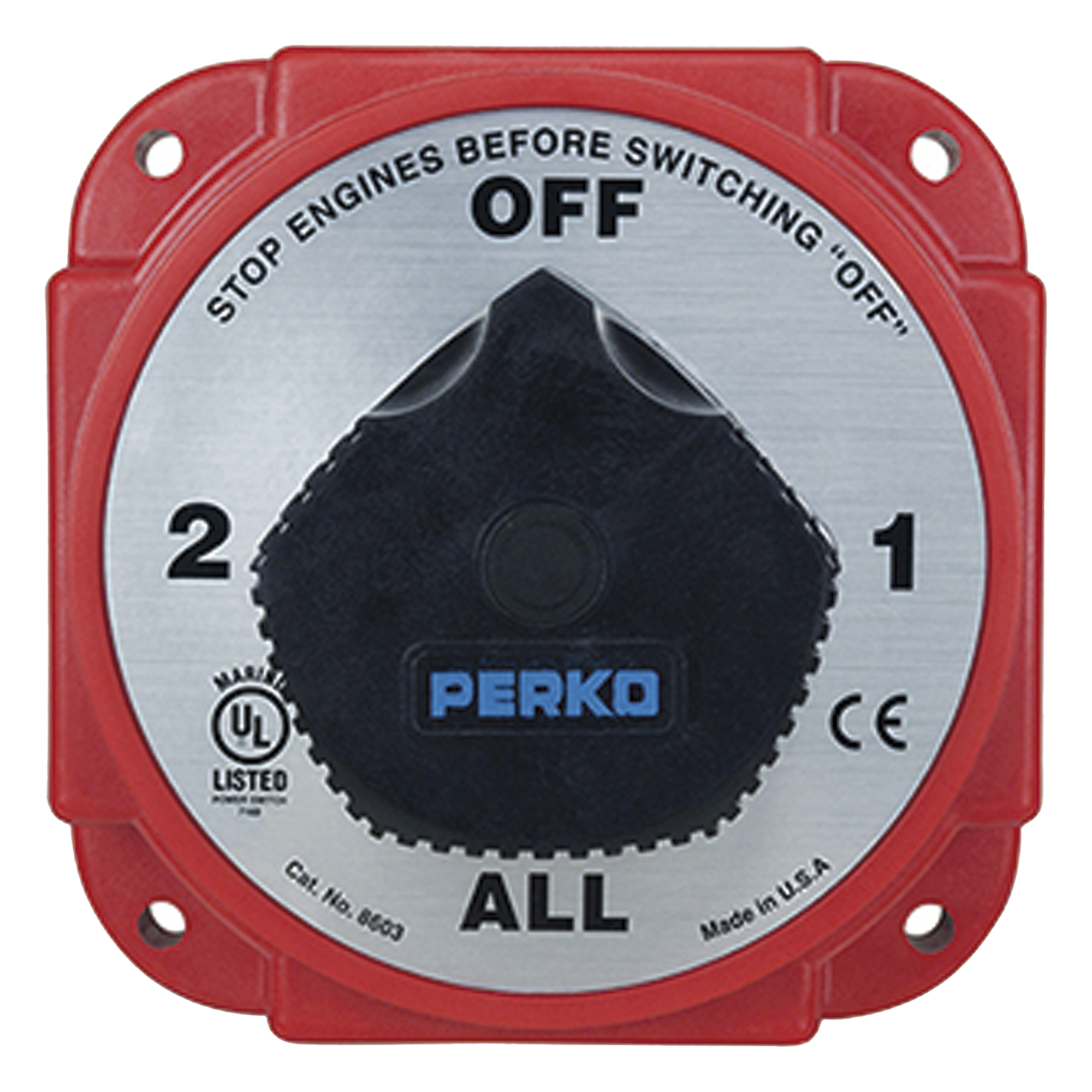 Switch Selector de Batería y Alternador de Servicio Pesado, para Sistemas Eléctricos Marinos — PERKO · SKU 8603DP