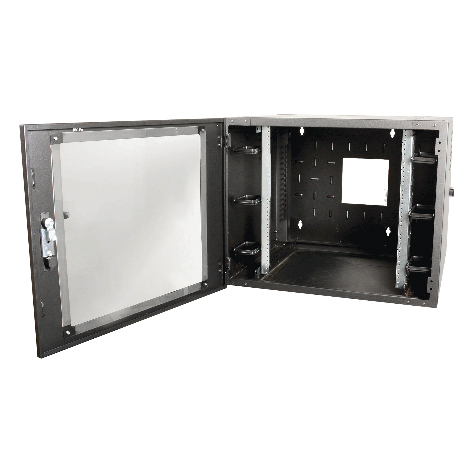 Gabinete de Pared Estándar de 19in, Abatible, de 12 UR, 610 mm de Profundidad, Color Negro