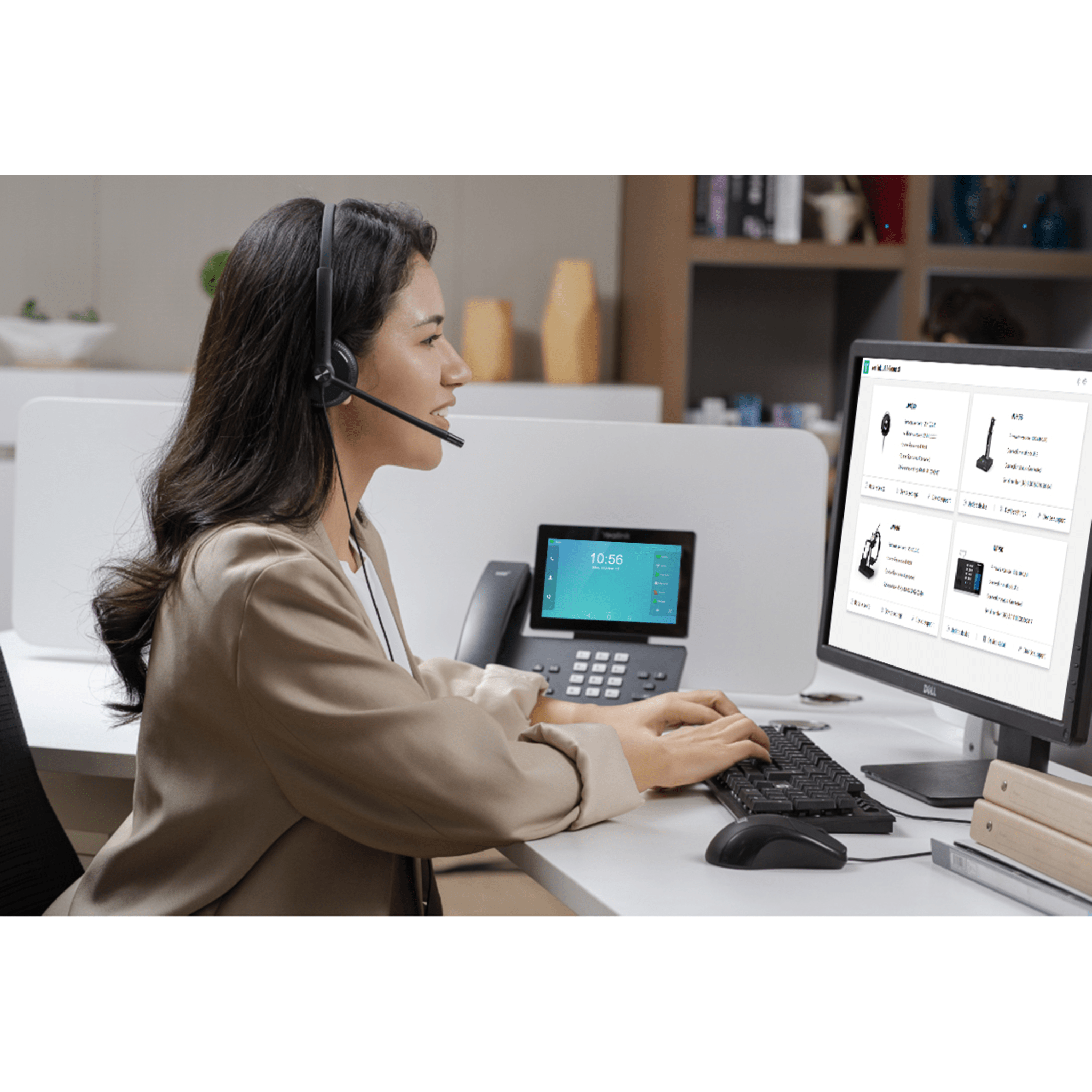 Diadema Alámbrica UH34 Dual de Yealink USB Compatible con Teléfonos IP y Computadoras.