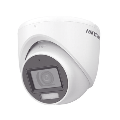 [Dual Light + ColorVu] Turret TURBOHD 3K (5 Megapixel) / Lente 2.8 mm / 30 mts IR + 20 mts Luz Blanca / Gran Angular 104.9° / Exterior IP67 / Micrófono Integrado / dWDR / 4 Tecnologías / Metal — HIKVISION · SKU DS-2CE76K0T-LMFS