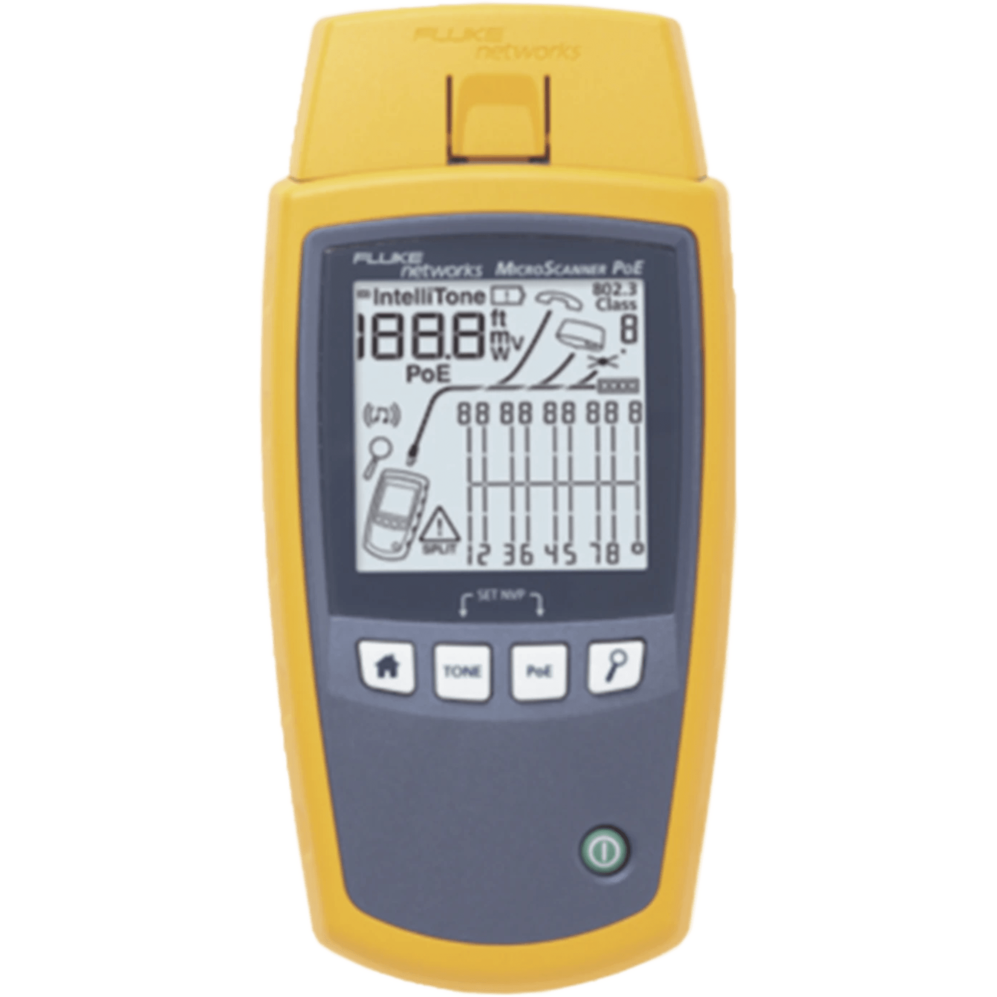 Kit Profesional de Verificador de Red MicroScanner PoE, para Comprobación de Redes de Voz, Datos, Video y PoE 802.3af, at, bt y UPOE, con Pantalla LCD Retroiluminada