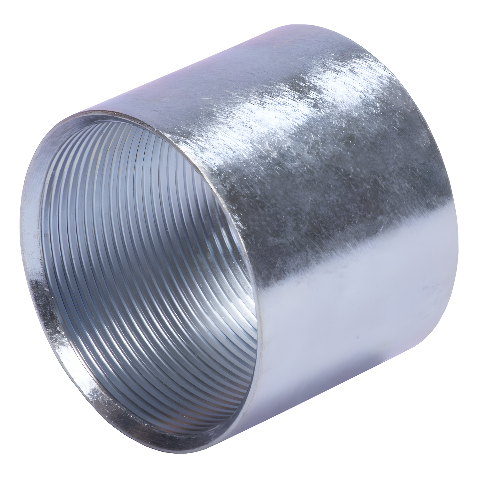 Cople 2 1/2" (63mm) pared gruesa con rosca galvanizado etiqueta amarilla — JUPITER · SKU JU-PG-212-COP