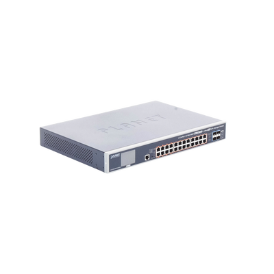 Switch Administrable Capa 3, 24 Puertos Gigabit 802.3bt, Hasta 600 W, 4 Puertos 10 G SFP+, Con Pantalla Táctil para Configuración Básica