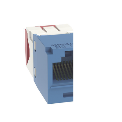 Conector Jack RJ45 Estilo TG, Mini-Com, Categoría 5e, de 8 Posiciones y 8 Cables, Color Azul