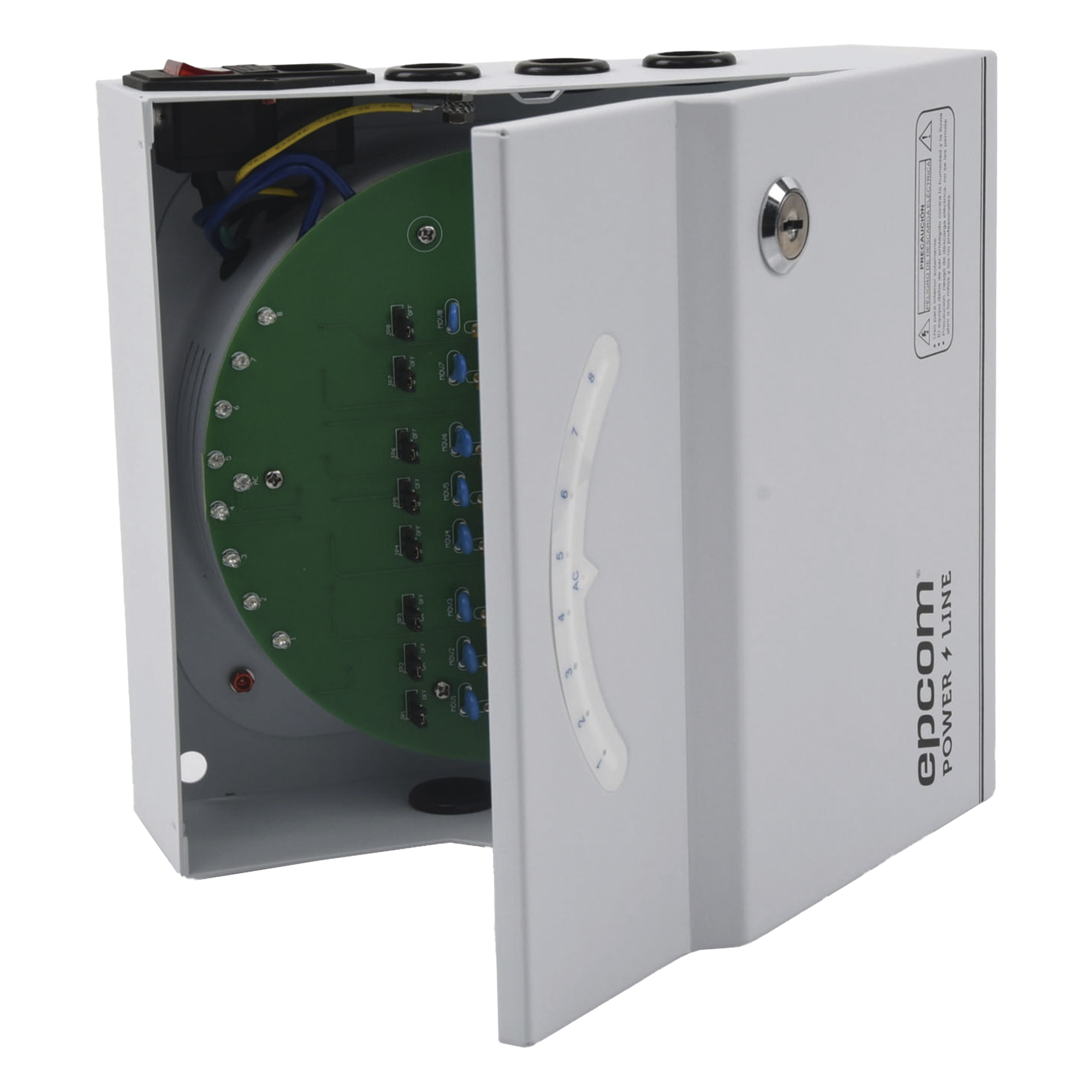 Fuente de Poder Profesional de 24 Vca @ 8 Amper / Soporta 8 Cámaras / Voltaje de Entrada 110 Vca — EPCOM POWERLINE · SKU PLK-24-AC-8A