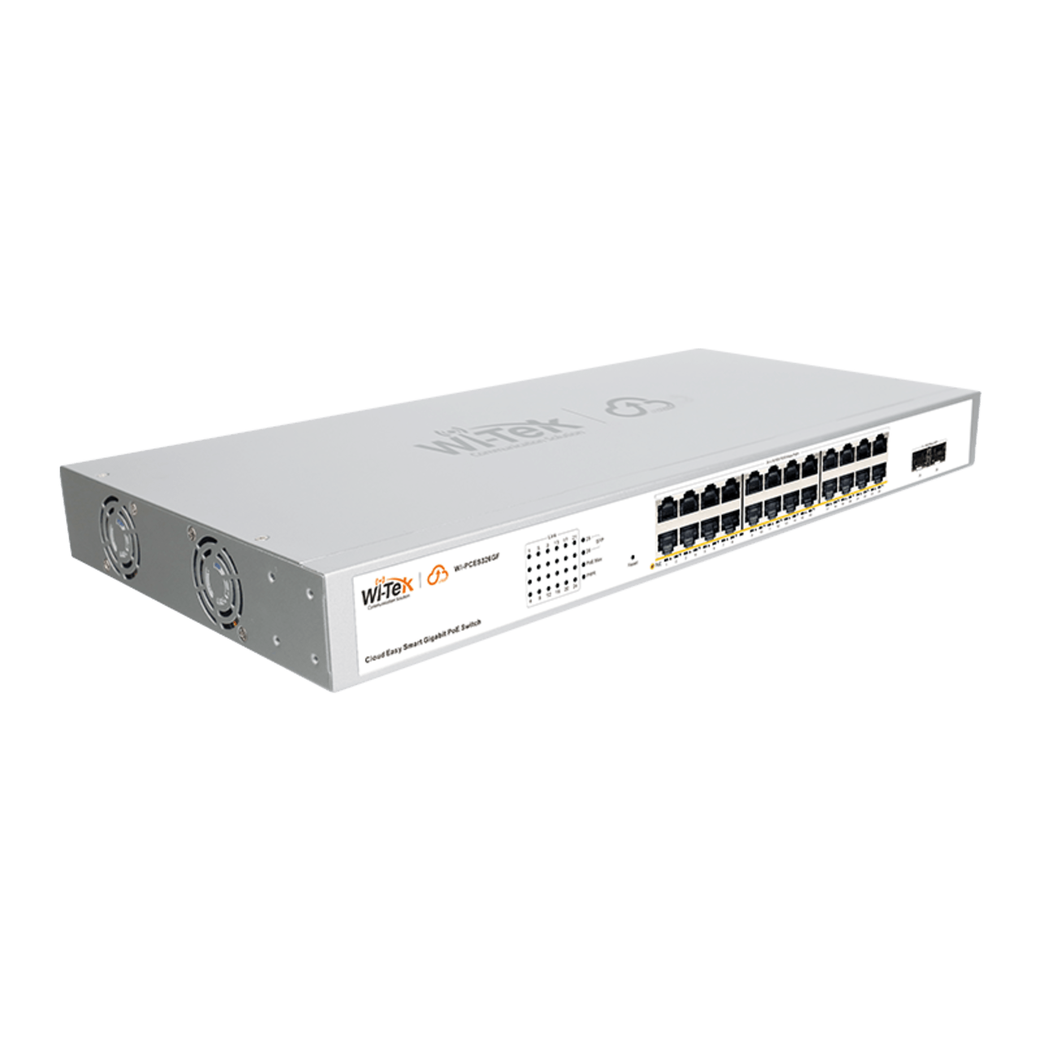 Switch Administrable PoE / 24 puertos PoE af/at Gigabit / 2 x SFP Gigabit / Administración Cloud Gratuita / Presupuesto 370 W