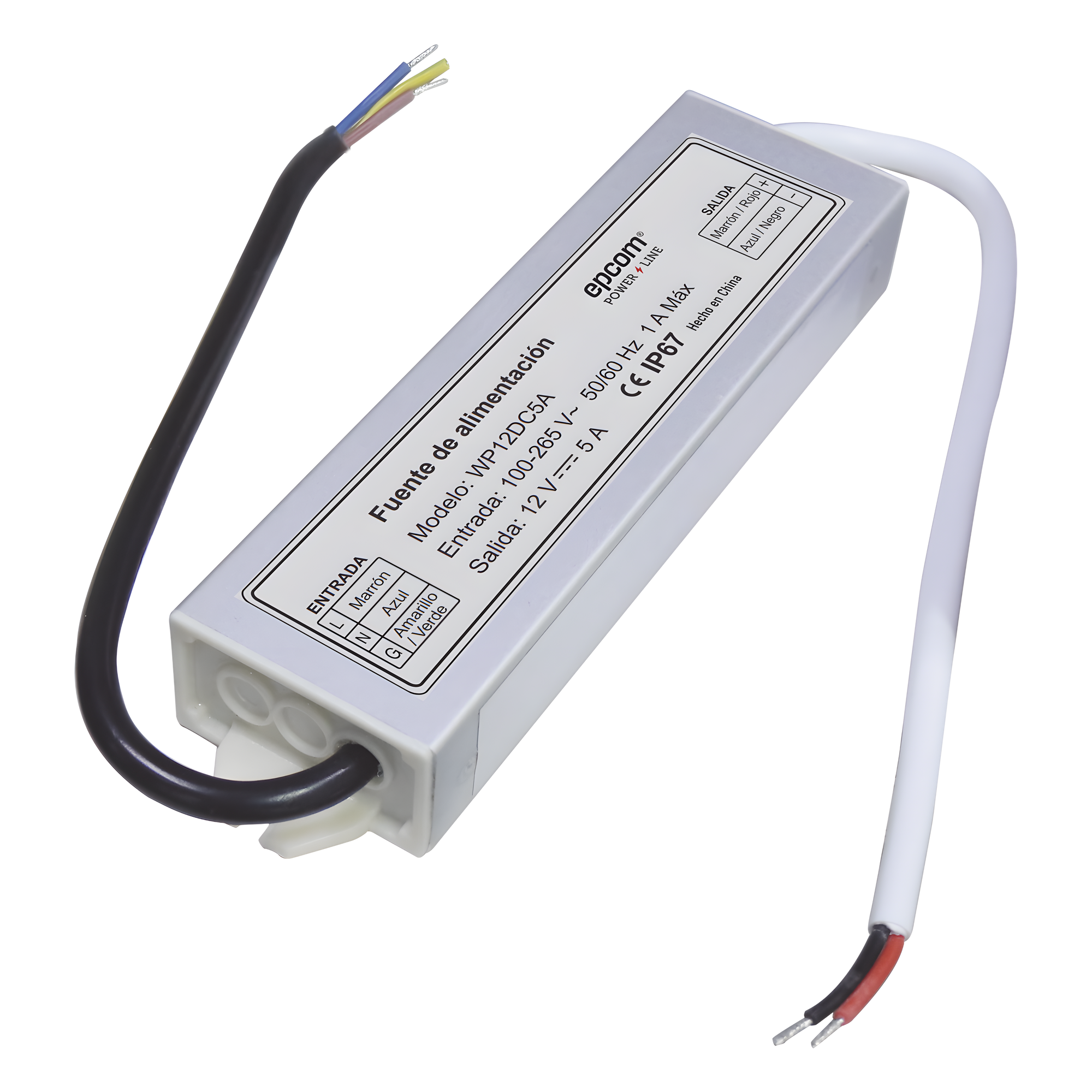 Fuente 12 V / 5 Amperes / Waterproof / Intemperie grado IP67