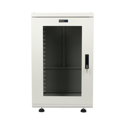 Gabinete Rackeable / 18 Unidades / 19 Pulgadas / Puerta de Cristal / Capacidad de Carga 750 Kg / Dimensiones 600x605x930 mm (23.6x23.8x36.6 in)