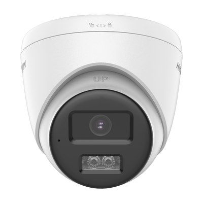 [Audio Bidireccional + Dual Light + ColorVu] Turret TURBOHD 4K (8 Megapixel) / Lente 2.8 mm / 40 mts IR EXIR + 40 mts Luz Blanca / Micrófono y Bocina Integrado / Exterior IP67 / dWDR