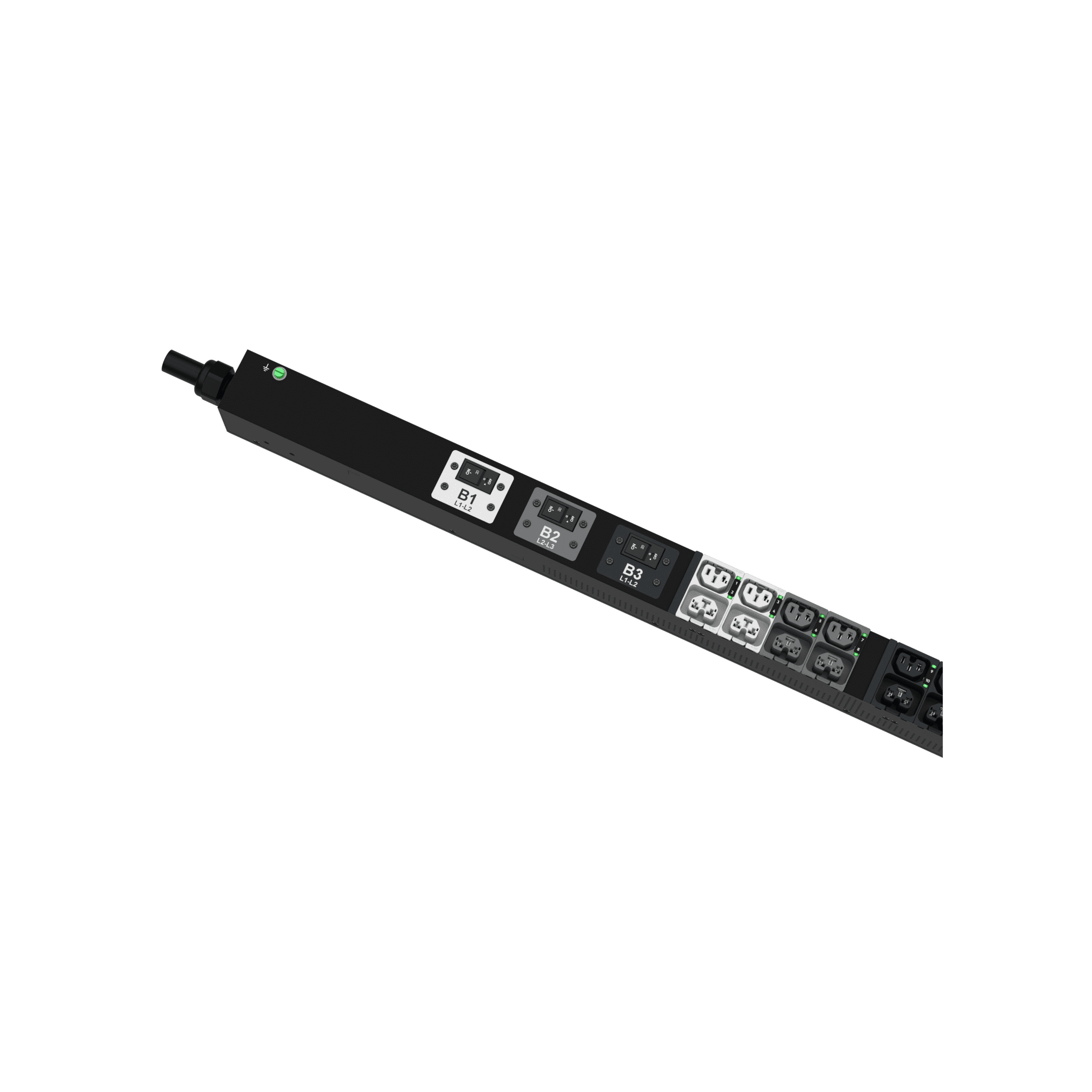 PDU G6 Monitoreable y Switchable (MS) para Distribución de Energía, Enchufe de Entrada NEMA L21-30P, Con 24 Salidas C13/C15 y 24 C13/C15/C19/C21, de Instalación Vertical, 208 Vca, 30 Amp