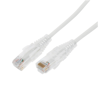 Cable de Parcheo Slim UTP Cat6A - 3 Metros (9.84 Pies) Blanco, Diámetro Reducido (28 AWG)