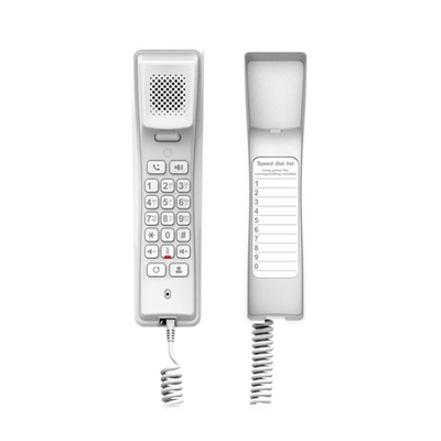 Teléfono IP profesional para Hotelería, montaje en pared, teclado numérico estándar, conferencia de 3 vías, Opus y PoE.