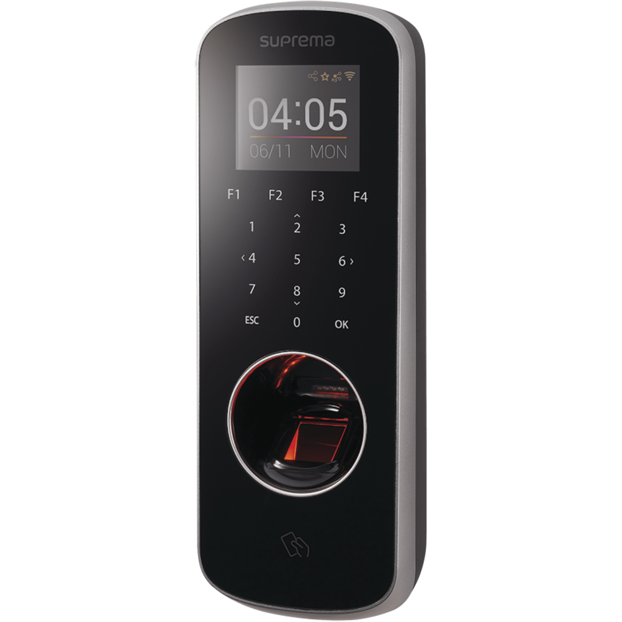 BioStation L2 Lector de Huella Delgado con Teclado Touch y Lector 13.56 MHz MIFARE®/ NFC /DESFire/DESFire EV1/ Felica