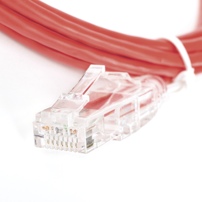 Cable de Parcheo Slim UTP Cat6 - 2 Metros (6.56 Pies) Rojo Diámetro Reducido (28 AWG)