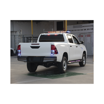 Barra de luces de 47" rojo/azul, 88 LED, con control de tráfico en color ámbar, ideal para equipar unidades de seguridad publica