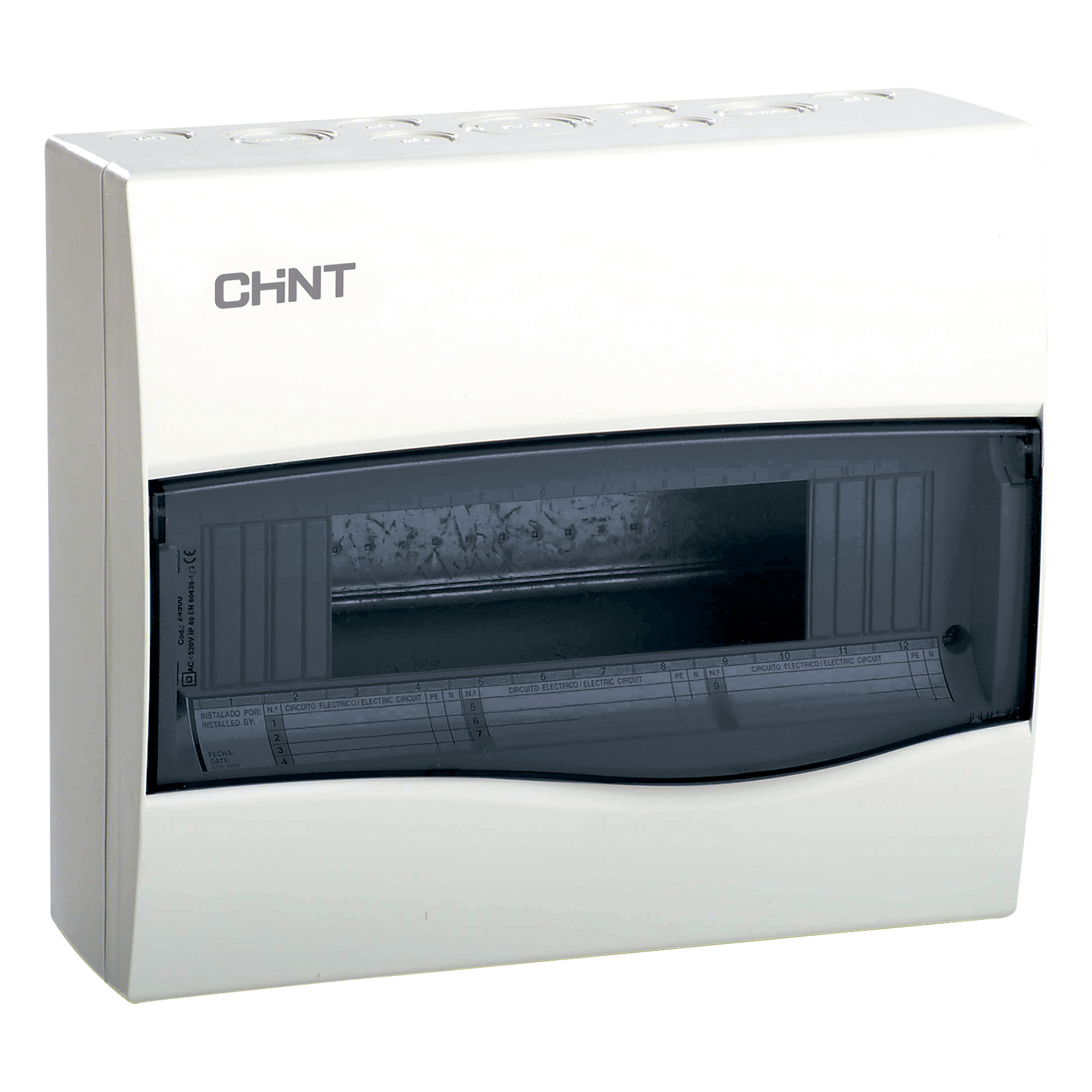 Caja de distribución para sobreponer, IP40, 12 módulos (SKU: 8101007) — CHINT · SKU CD40S12
