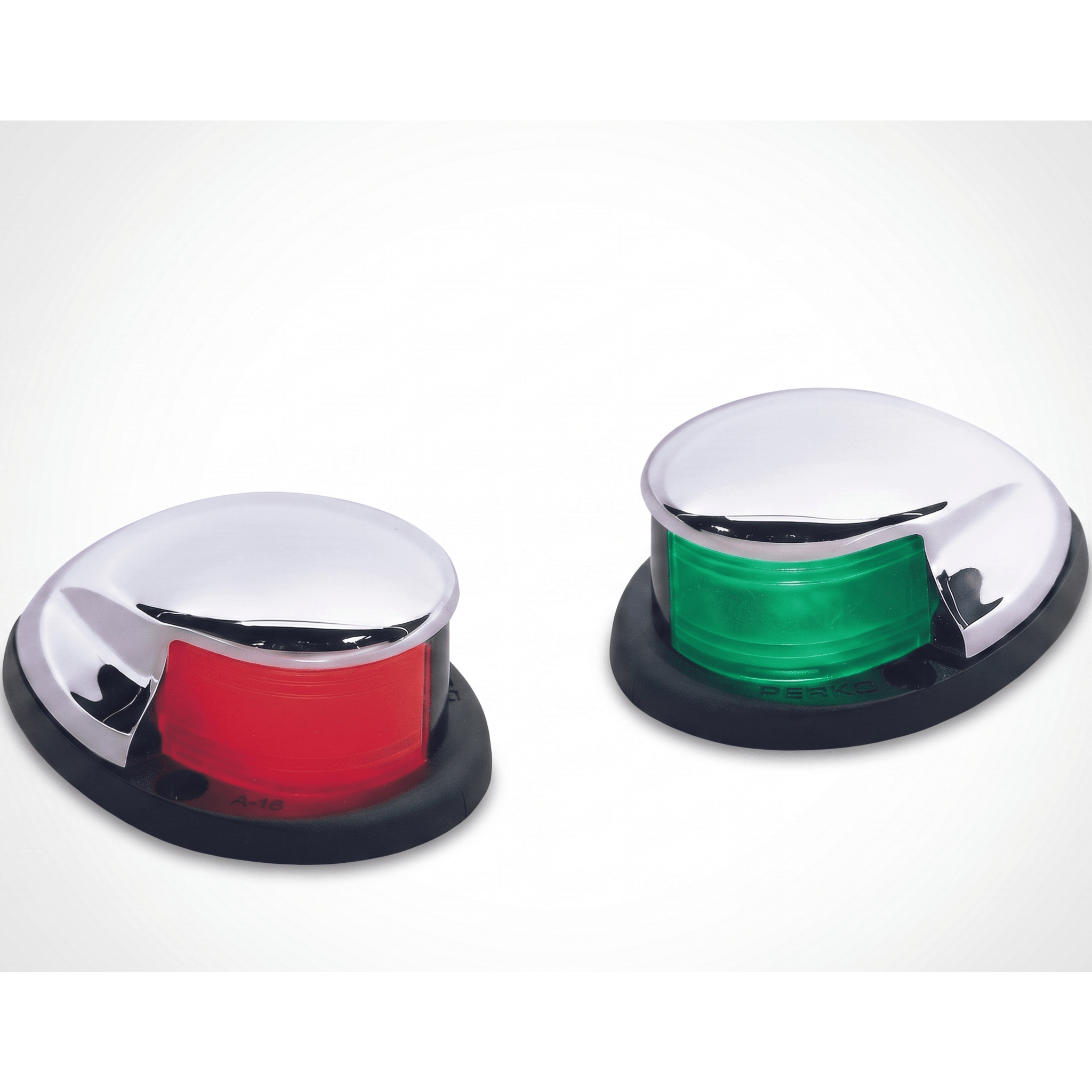 Set Luces Laterales / Montaje Horizontal / USCG 2 Millas / 12 VDC / 10 W / Eslora <20 m (65.6 ft) — PERKO · SKU 0228-DP0-CHR