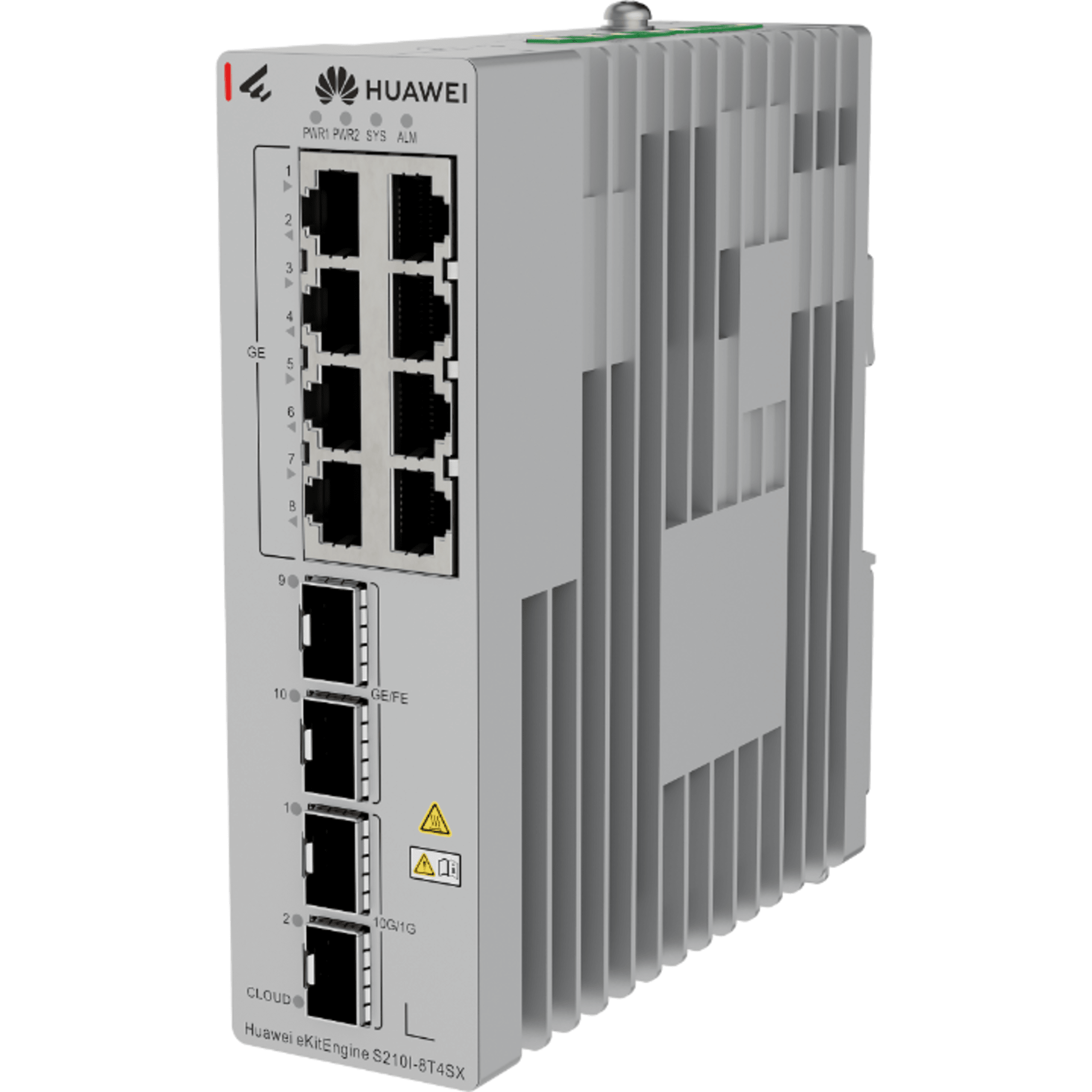 Switch Industrial eKit / 8 Puertos Gigabit + 2 SFP + 2 SFP+ / Montaje en Riel DIN / Fuente Redundante 1+1 : 9.6 a 50 VCD / Libre de licenciamiento / Gestión gratuita desde la Nube