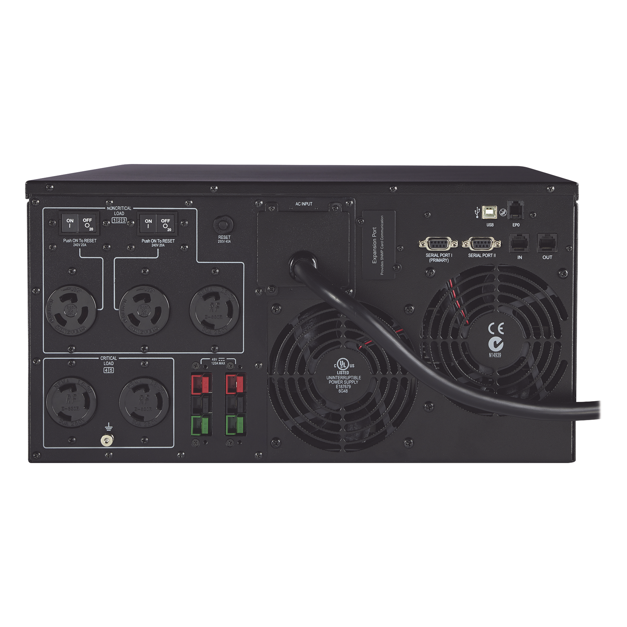 UPS de 5000 VA/4500 W, Topología Línea Interactiva, 200 - 240 Vca de Entrada, 208 Vca de Salida, Onda Senoidal Pura, Torre o Rack 5 UR, Con 3 Tomas NEMA L6-30R y 2 NEMA L6-20R