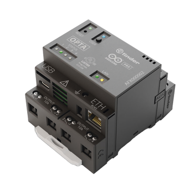 PLC Industrial Arduino Opta / Micro PLC IoT / Dual-core STM32H747XI / 8 Entradas Analógicas-Digitales / 4 Relés 10A / Ethernet / RS-485 / WiFi / Bluetooth / Programación IEC-61131-3 / IP20 — ARDUINO LLC · SKU AFX-00002