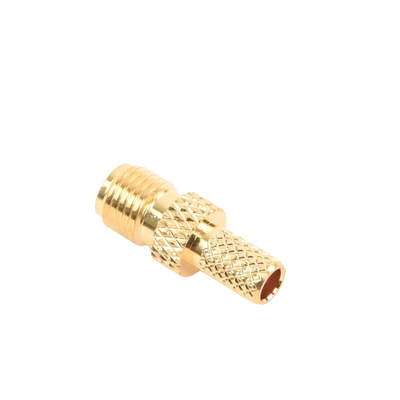 Conector SMA hembra inverso de anillo plegable para cable RG-58/U, Oro/ Oro Teflón.