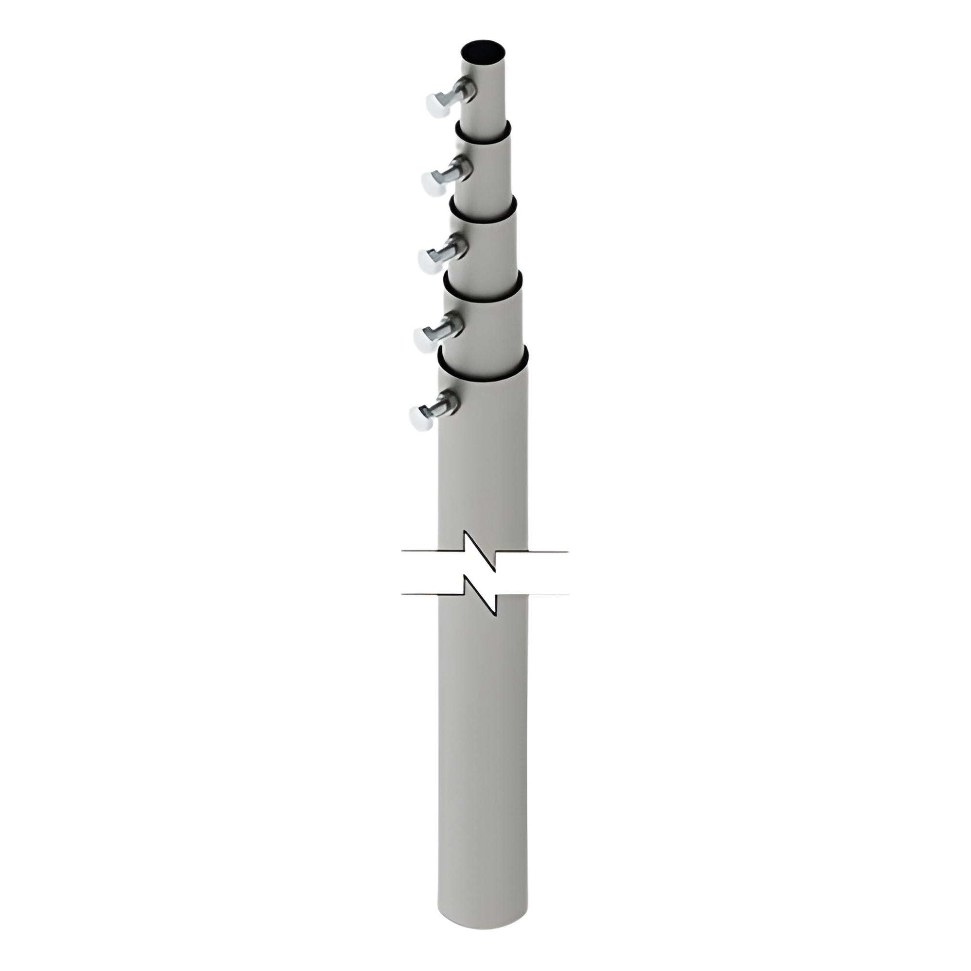Mástil telescópico de 15 m (49.2 ft) Compuesto por 5 Secciones Concéntricas (requiere accesorios de instalación) — SYSCOM TOWERS · SKU SLM-15