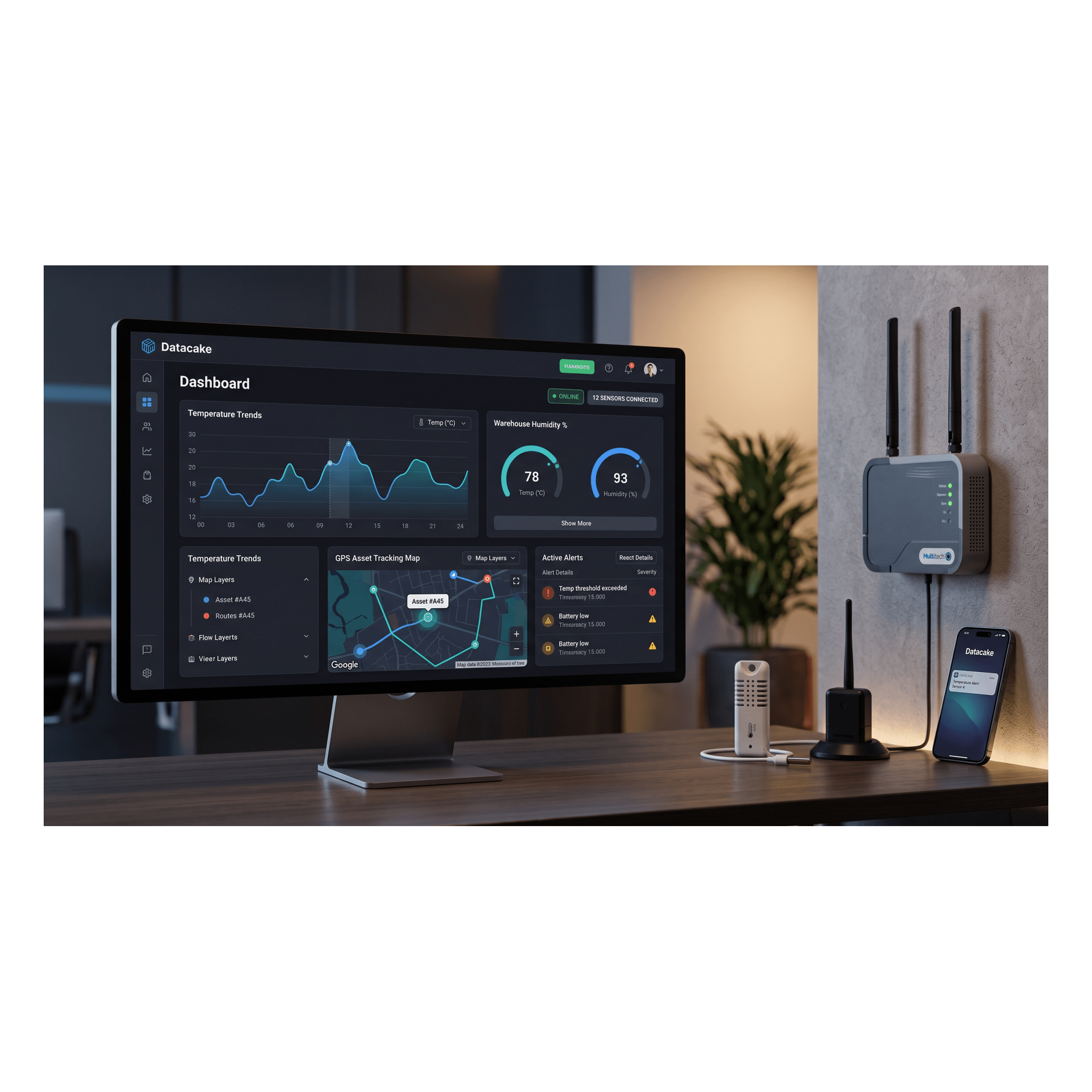 Datacake / Licencia Anual de Dashboard IoT / 12 Meses / Plataforma Sin Código / LoRaWAN + MQTT + Webhook / Monitoreo en Tiempo Real / Alertas Inteligentes — DATACAKE · SKU ANUAL-DATACAKE
