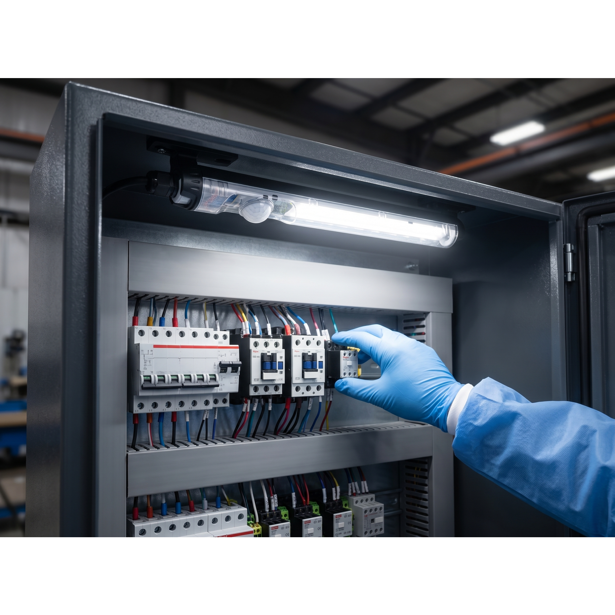 Lampar LED Compacta diseñada para Gabinetes de Telecomunicaciones, de 550 lm, Instalación sin Herramienta, 24-240 V