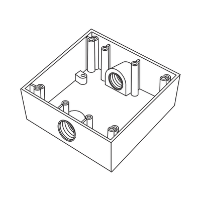 Caja Cuadra de 3/4" a Prueba de Intemperie/ Cuenta con 2 salidas.
