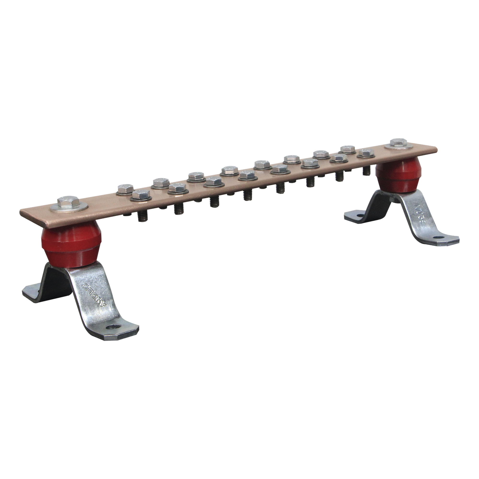 Barra de Unión de Cobre de 16 Contactos 2" x 15-1/4" x 1/4" (50.8 x 387.35 x 6.35 mm) — TOTAL GROUND · SKU TG-BPS-240
