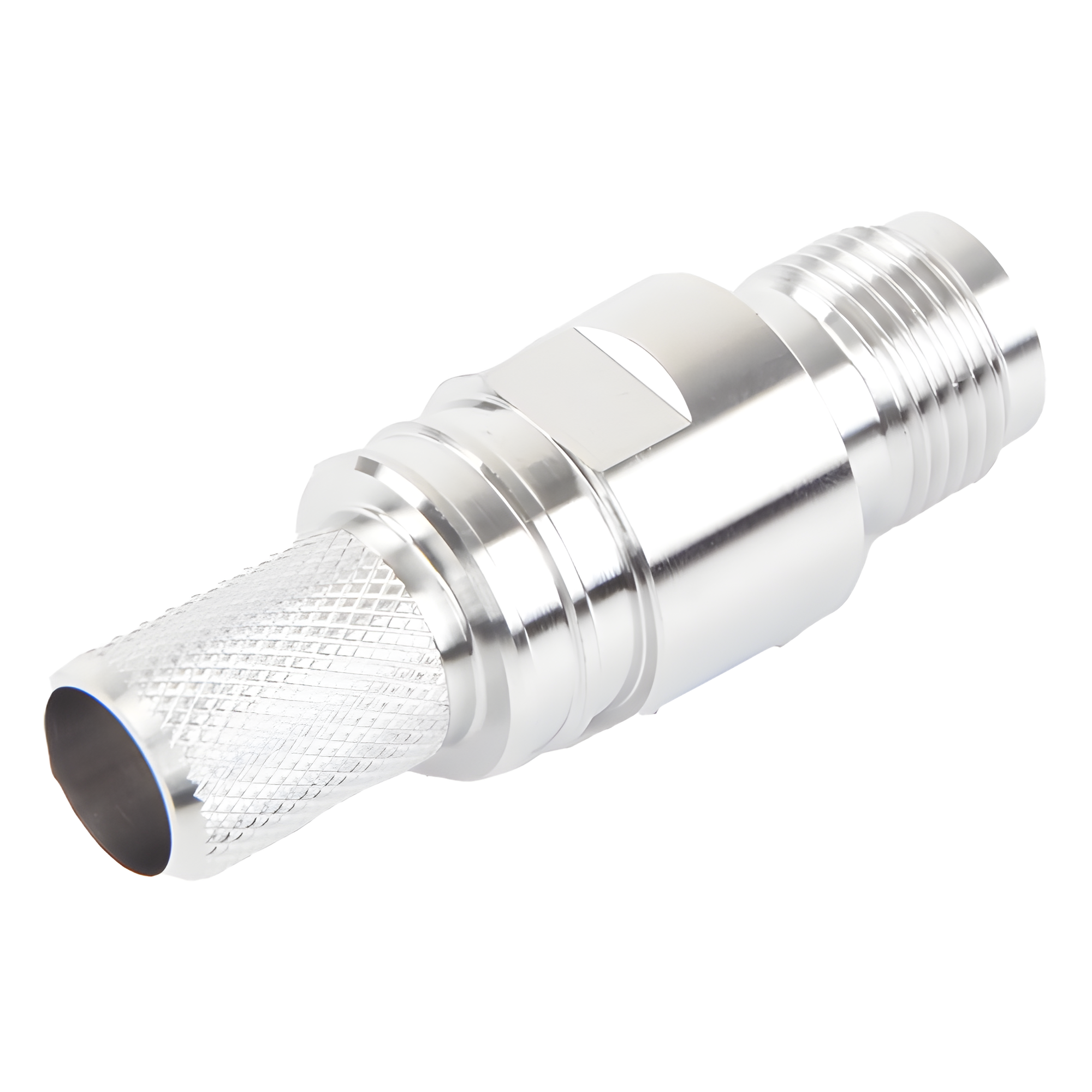 Conector TNC Hembra en Línea, Plegable Hex. con Pin Cautivo para cables Tipo RG-8/U, LMR-400 — Times Microwave · SKU EZ-400-TF-PL-X