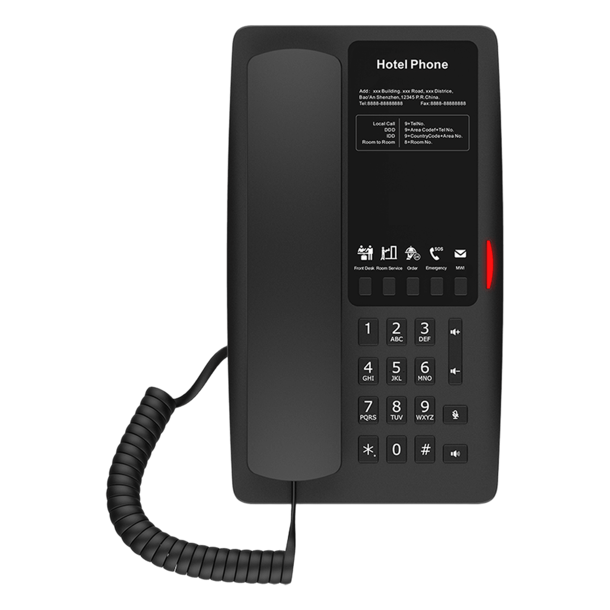Teléfono IP Hotelero / 2 Líneas SIP / 5 Teclas Programables / Puerto USB-A de Carga / PoE 802.3af / Ethernet 10/100 / Audio HD Manos Libres — FANVIL · SKU H4B