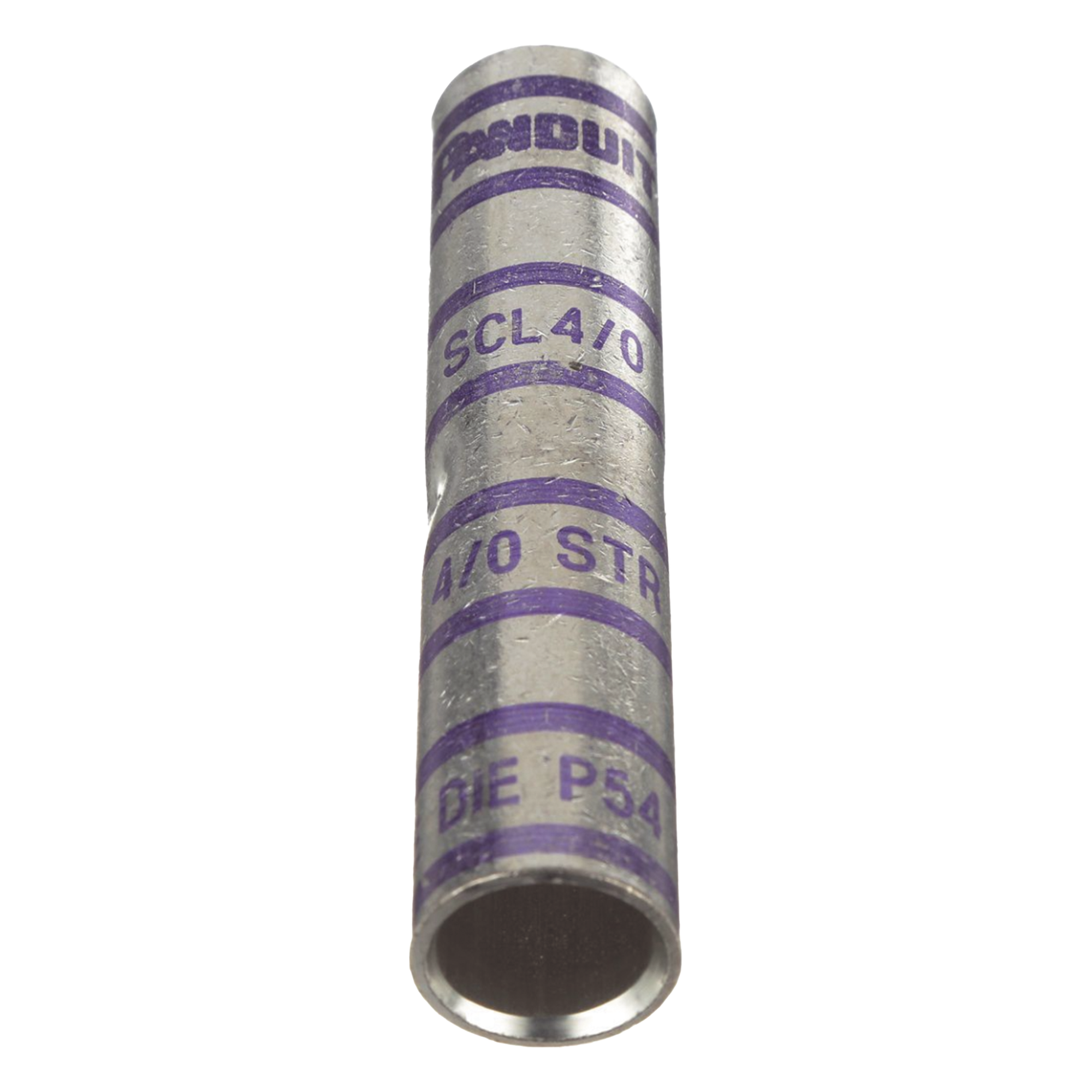 Empalme de Compresión a tope  de Cobre tipo barril largo. Para cable 4/0 AWG, 1 Pieza — PANDUIT · SKU SCL4/0-X