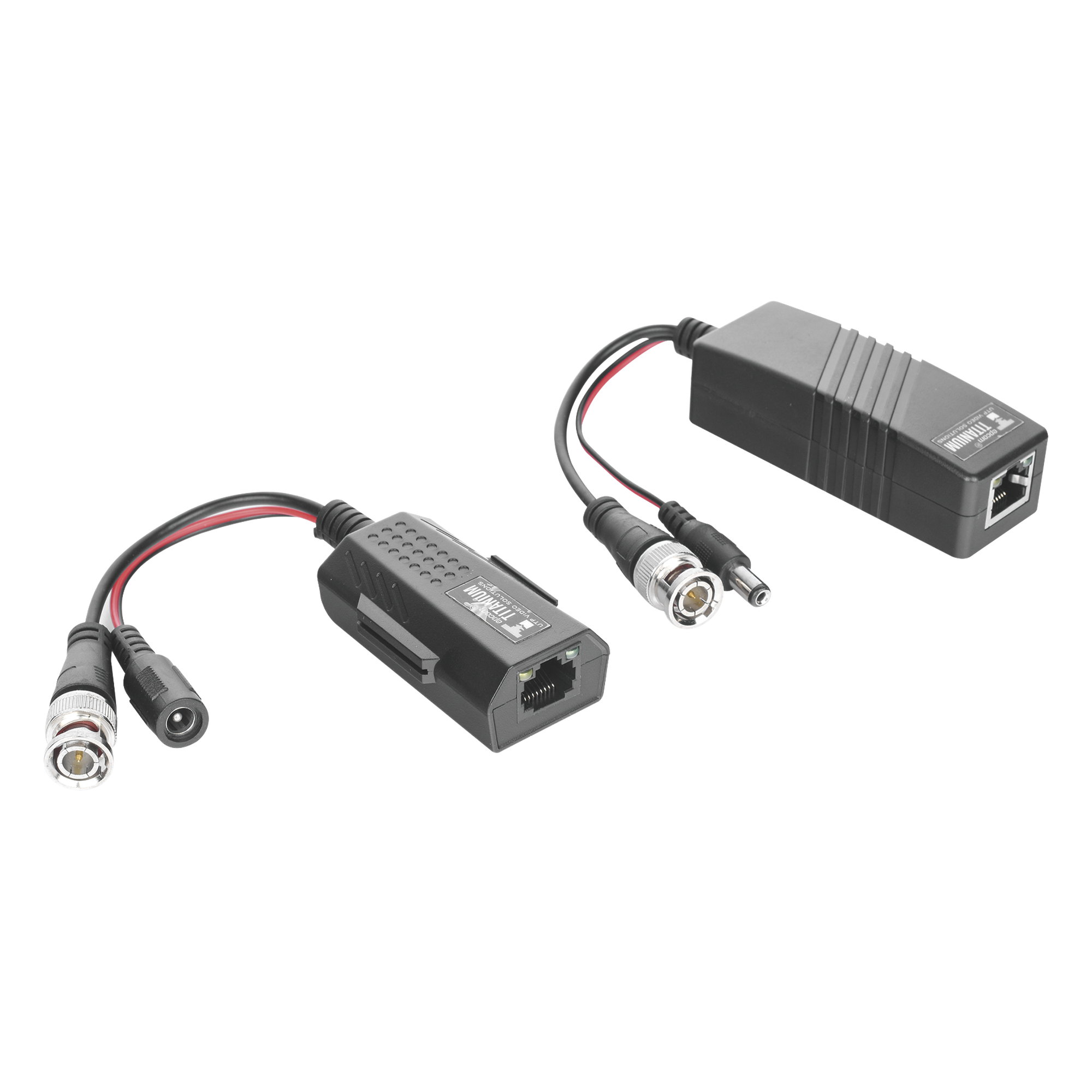 Kit de transceptores activos TURBO HD. Convierte 36/24 Vcc a 12 Vcc regulados, a través de cable UTP Cat5e / 6. Transmision de 200 m (Revisar tabla de resoluciones )