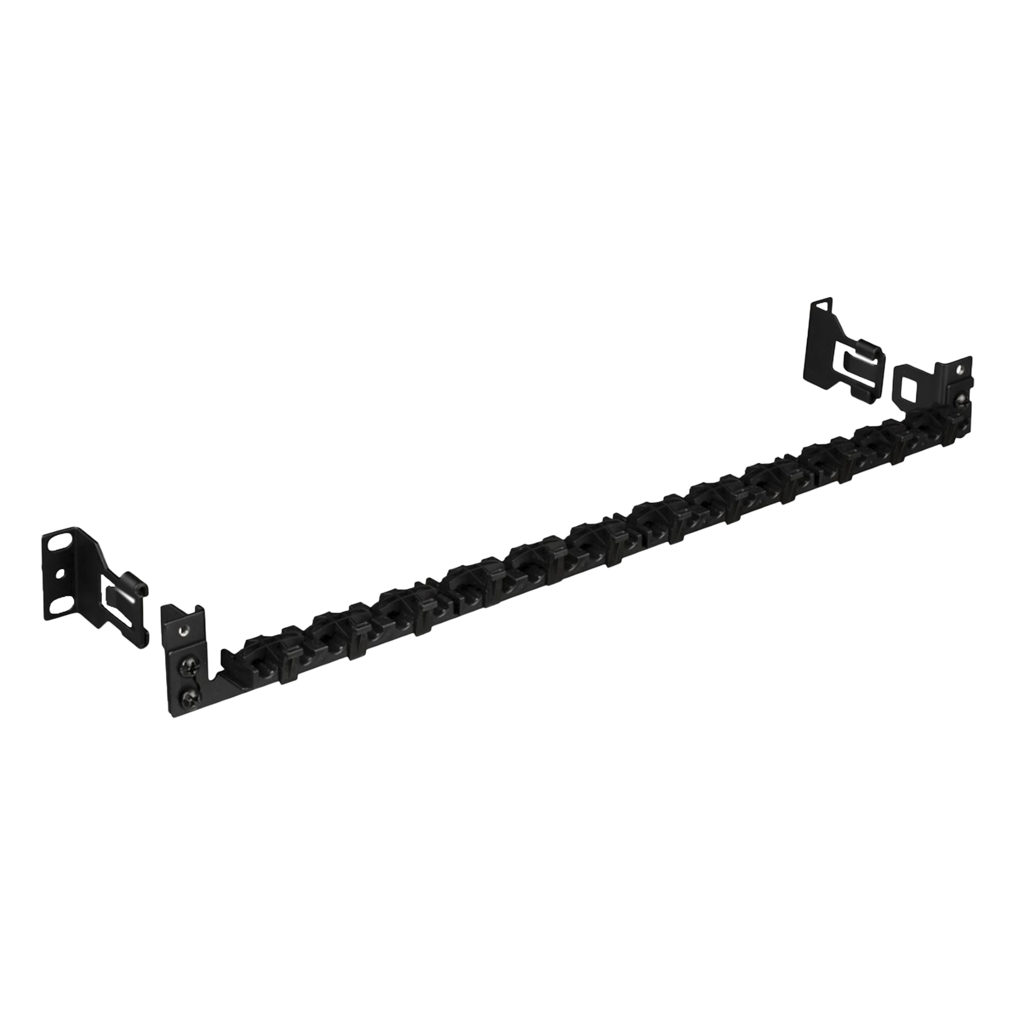 Barra de Alivio de Tensión / 24 Cables / Racks 19" y 23" / Clips Ajustables / Liberación Rápida Sin Herramientas / Diseño Compacto 1U a 2U — PANDUIT · SKU SRBBRWC-KIT