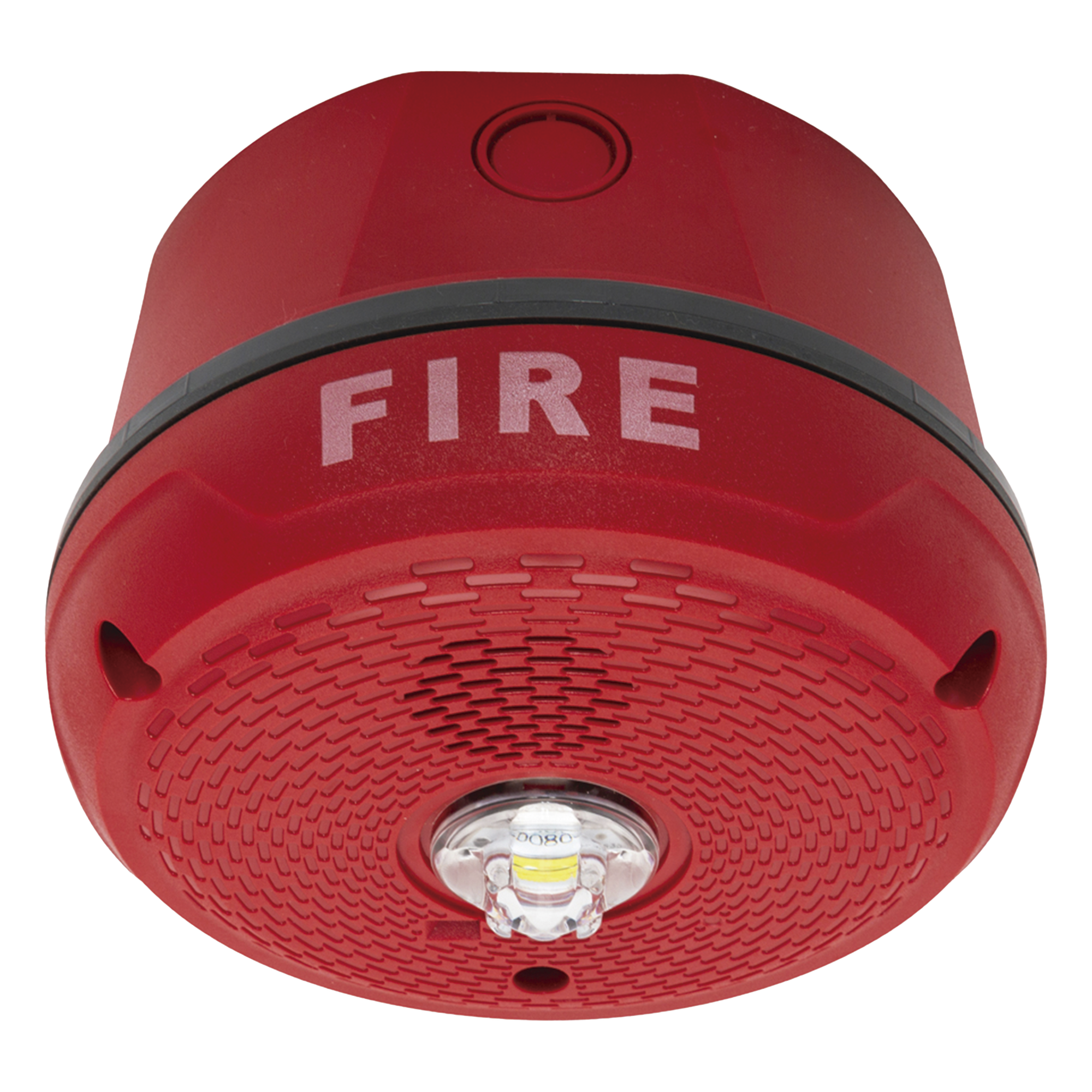 Sirena con Lámpara LED Estroboscópica / Montaje en Techo / Nivel de Candelas Seleccionable / Color Rojo / Nuevo Diseño Moderno y Elegante / Menor Consumo de Corriente / Uso exterior — SYSTEM SENSOR · SKU PC2RKLED